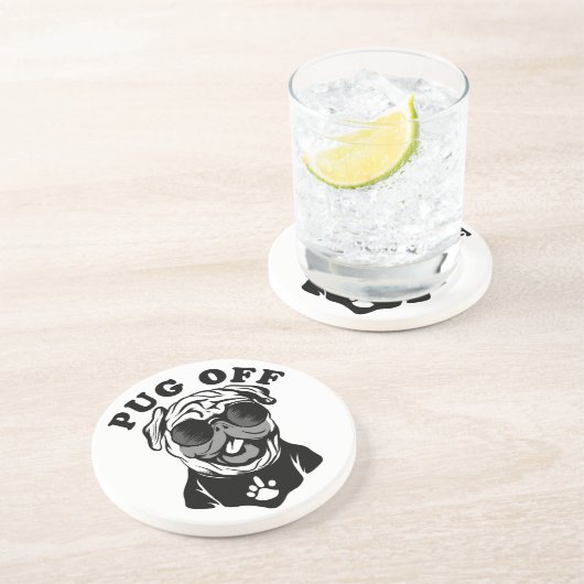 Mops aus | Funny Pub Spaß für Mops Liebhaber Getränkeuntersetzer (Seite)