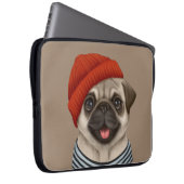 Mops aus rotem Hut Laptopschutzhülle (Vorne Rechts)