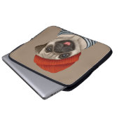 Mops aus rotem Hut Laptopschutzhülle (Vorne Knopf)