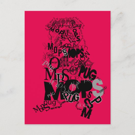 Mops aus Typen Postkarte (Vorderseite)