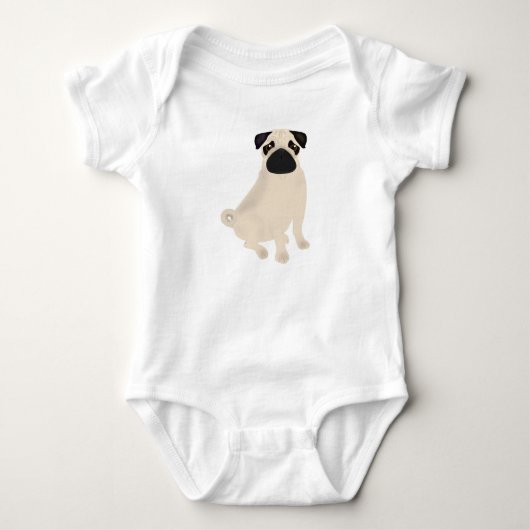 Mops Baby Bodysuit Strampler (Vorderseite)
