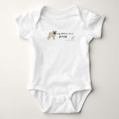 Mops Baby Strampler (Vorderseite)