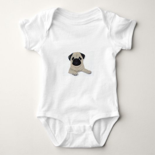 Mops Baby Strampler (Vorderseite)