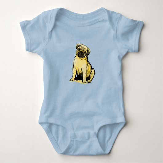 Mops Baby Strampler (Vorderseite)