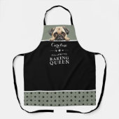 Mops Baking Queen Sage Green Custom Schürze (Vorderseite)