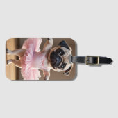 Mops Ballerina Gepäckanhänger (Vorderseite (Horizontal))