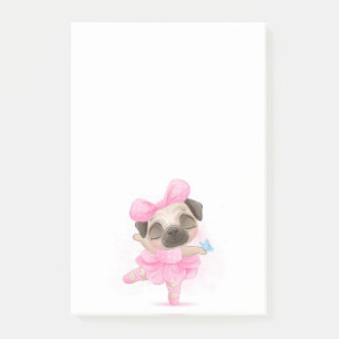 Mops Ballerina Post-it Klebezettel