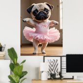 Mops Ballerina Poster (Heimbüro)