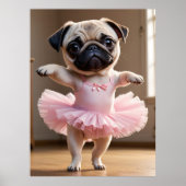 Mops Ballerina Poster (Vorne)