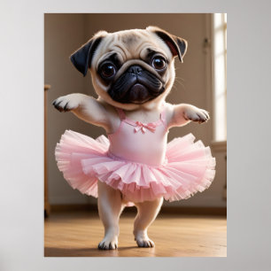 Mops Ballerina Poster