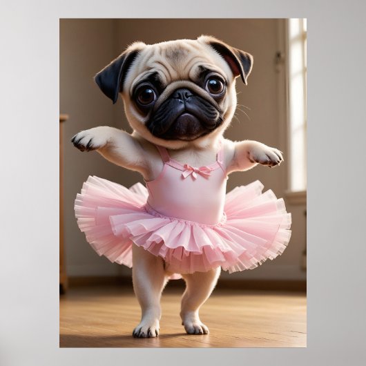 Mops Ballerina Poster (Vorne)