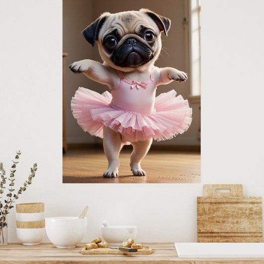 Mops Ballerina Poster (Küche)