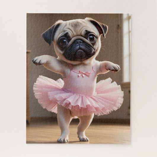 Mops Ballerina Puzzle (Vertikal)