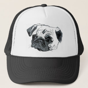 Mops Basebal Hut durch Pattys Haustier-Kunst Truckerkappe