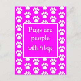 Mops Begleithunde sind Menschen mit vier Beinen in Postkarte