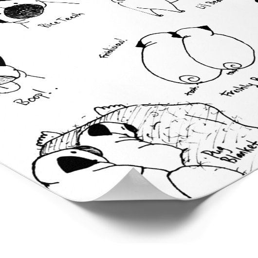 Mops-Begriffe Poster (Ecke)