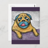 Mops benötigt Ihre Postkarte für Mittagessen (Vorne/Hinten)