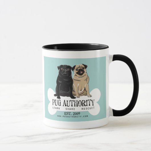 Mops-Berechtigungs-Tasse Tasse (Rechts)