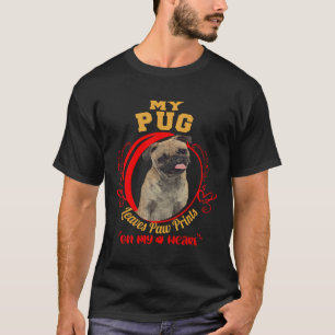 Mops Besitzer Drucke auf meinem Herz Design Classi T-Shirt
