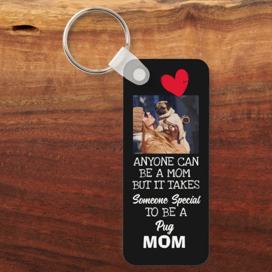 Mops...Beste Mama Benutzerdefinierter doppelseitig Schlüsselanhänger (Vorderseite)