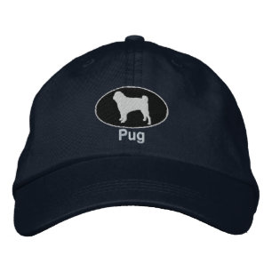 Mops bestickt (dunkel) bestickte kappe