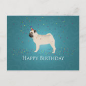 Mops Birthday Design Postkarte (Vorderseite)