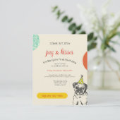 Mops Birthday Party Einladung (Stehend Vorderseite)