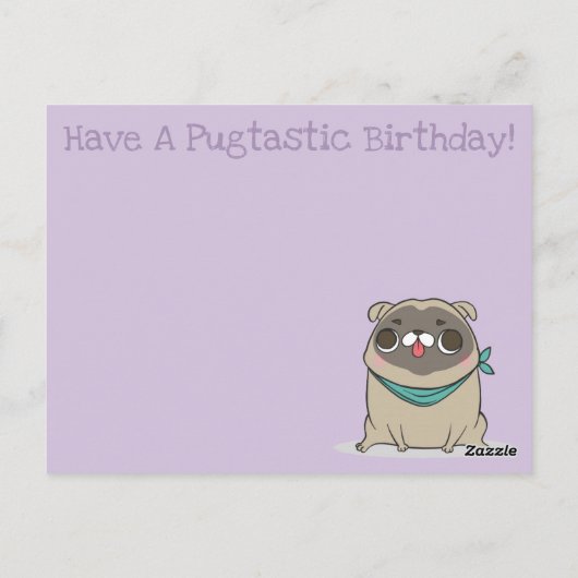 Mops Birthday Postkarte (Rückseite)