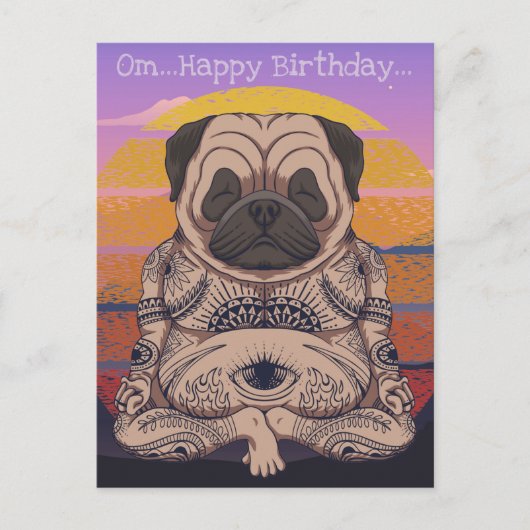 Mops Birthday Postkarte (Vorderseite)
