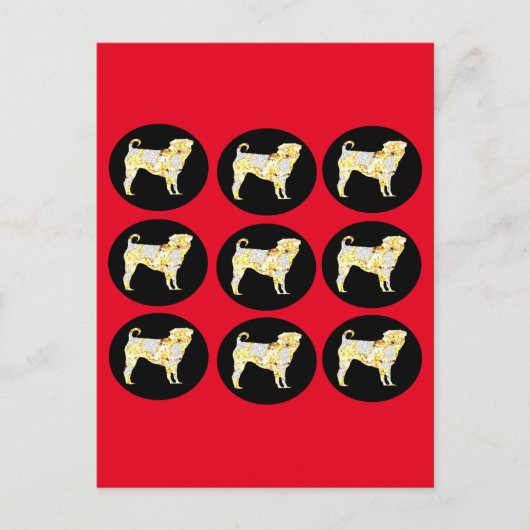 MOPS BLING! POSTKARTE (Vorderseite)