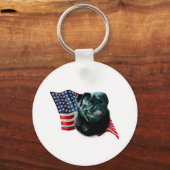 Mops (blk) schlüsselanhänger (Vorderseite)