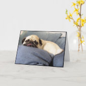 Mops-Blues (Gruß-Karte) Karte (Gelbe Blume)