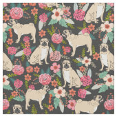 Mops-Blume Blumenmuster Stoff (Nahaufnahme)