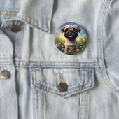 Mops-Blume Button (Beispiel)