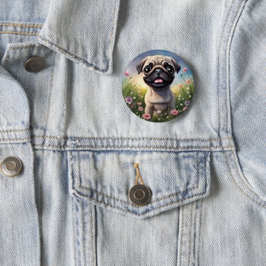 Mops-Blume Button (Beispiel)