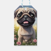 Mops-Blume Geschenkanhänger (Vorderseite)