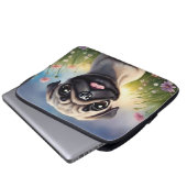 Mops-Blume Laptopschutzhülle (Vorne Knopf)