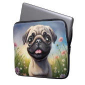 Mops-Blume Laptopschutzhülle (Vorderseite Links)