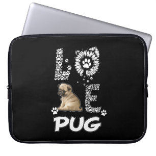 Mops Blume Lover Laptopschutzhülle