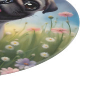 Mops-Blume Schneidebrett (Ecke)