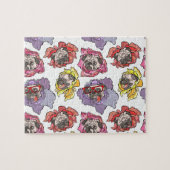 Mops-Blumen Puzzle (Horizontal)