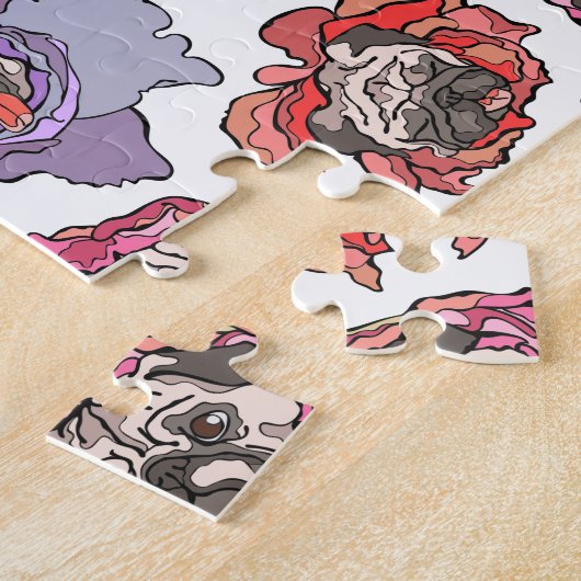 Mops-Blumen Puzzle (Seite)