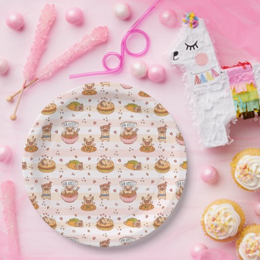 Mops Bon Appetit Hamburger Taco Food Pappteller (Party)