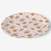 Mops Bon Appetit Hamburger Taco Food Pappteller (Schrägansicht)