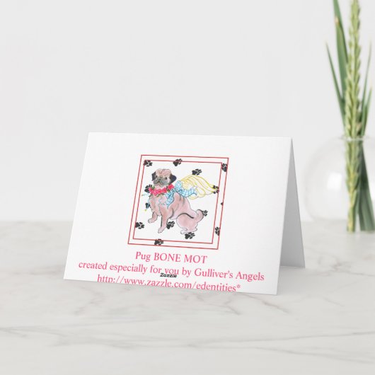 Mops Bone Mot Karte (Rückseite)