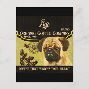 Mops Brand - Bio Coffee Company Postkarte