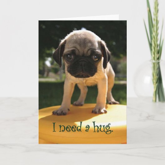 Mops braucht einen Umarmung Karte (Vorderseite)