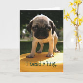 Mops braucht einen Umarmung Karte (Gelbe Blume)
