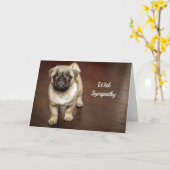 Mops Brown Dog Foto Beileid Karte (Gelbe Blume)