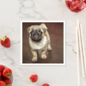 Mops Brown Dog Foto Serviette (Beispiel)